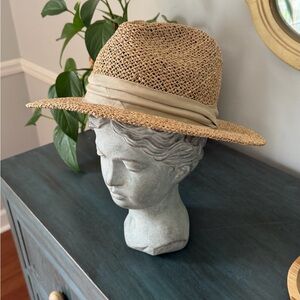 E Block Straw Trilby Fedora Dorfman Pacific Hat Woven paper straw
